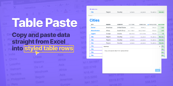 Table Paste